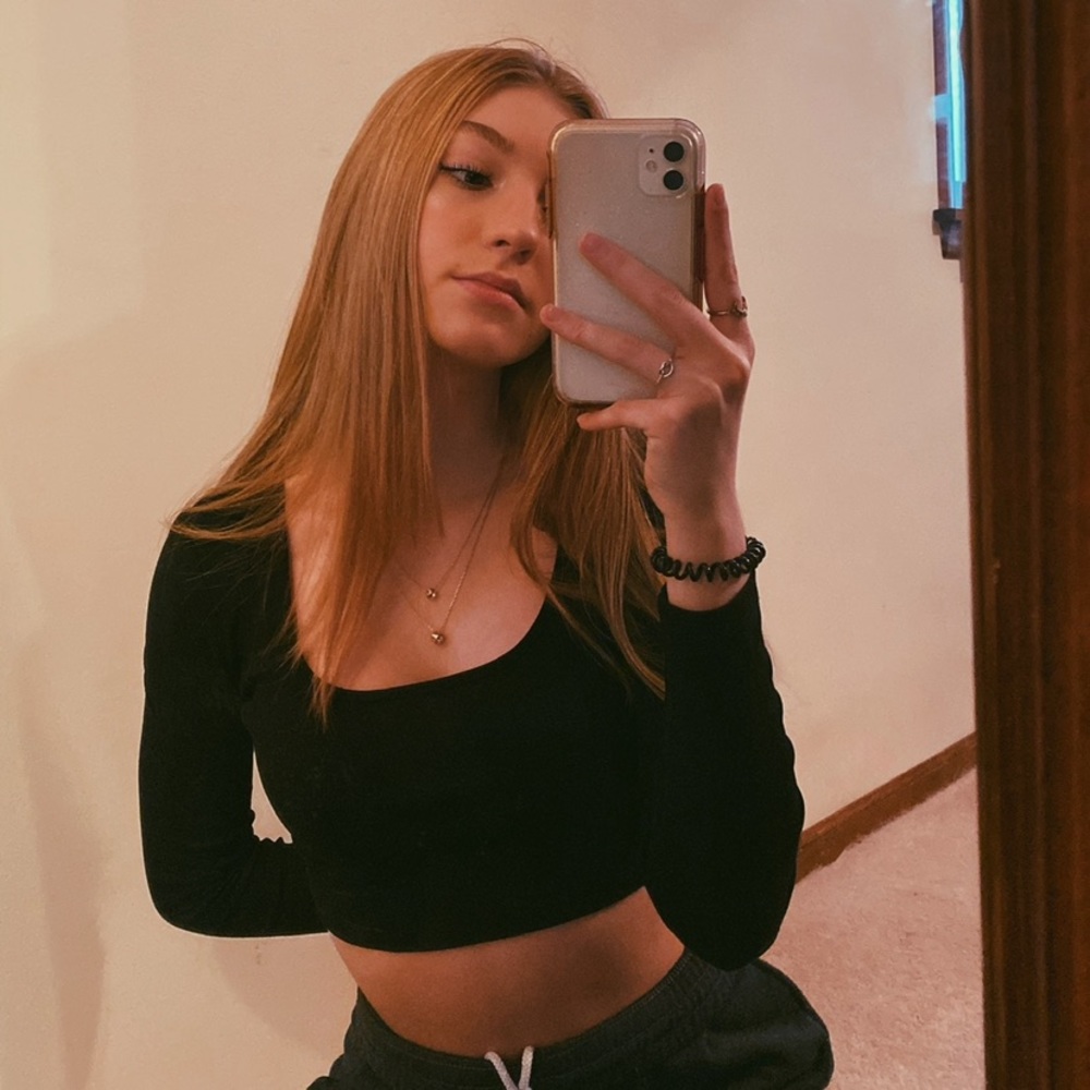 SHEIN long sleeve black crop top